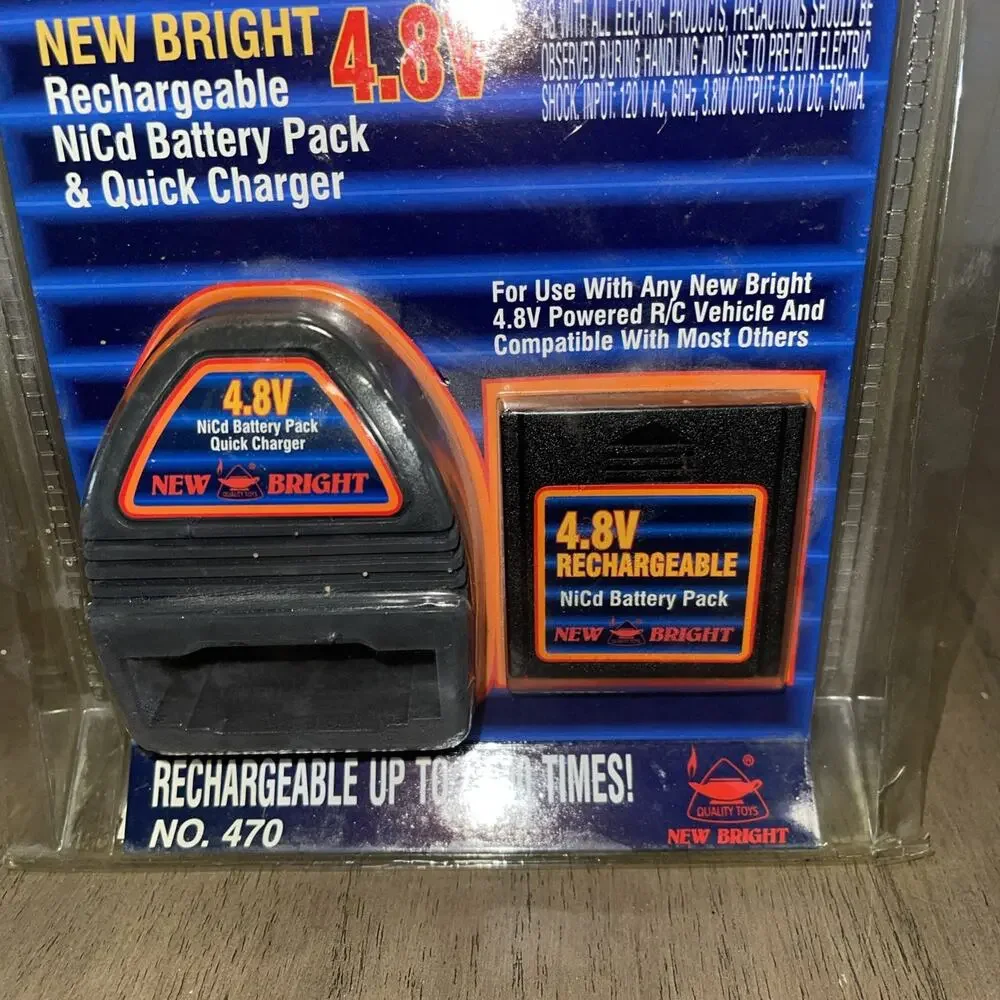VINTAGE NEW BRIGHT 4.8v NiCd RC BATTERY & CHARGER – Works with most Tyco RCs